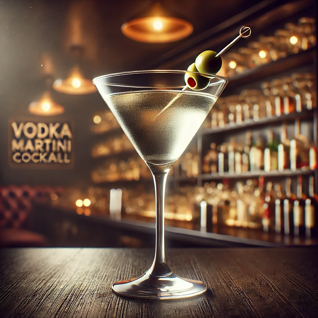 Vodka Martini w kieliszku z twistem z cytryny